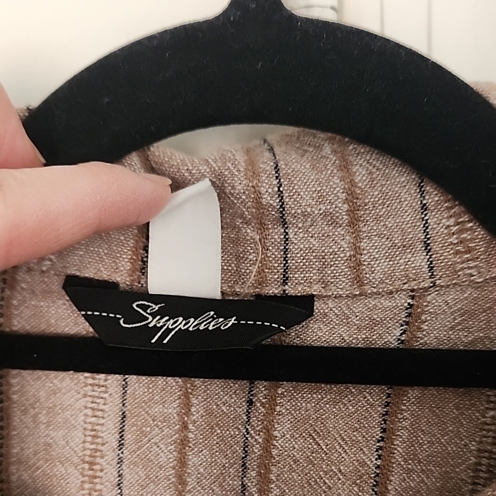 Retro Style Striped Button-Up Jacket Large - Picture 2 of 8